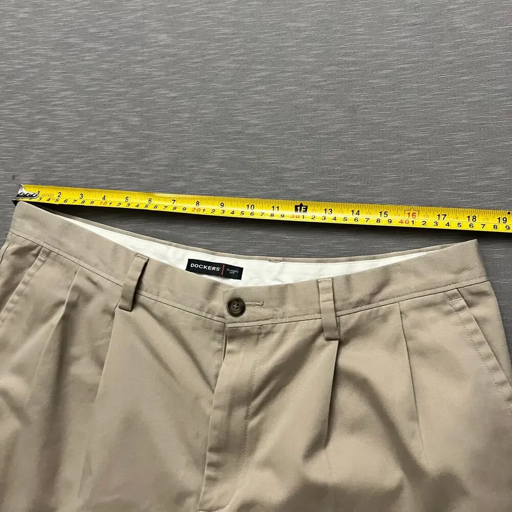 Dockers Beige Baggy Straight Leg Dress Chino Pants 38x30 Y2K Preppy Streetwear